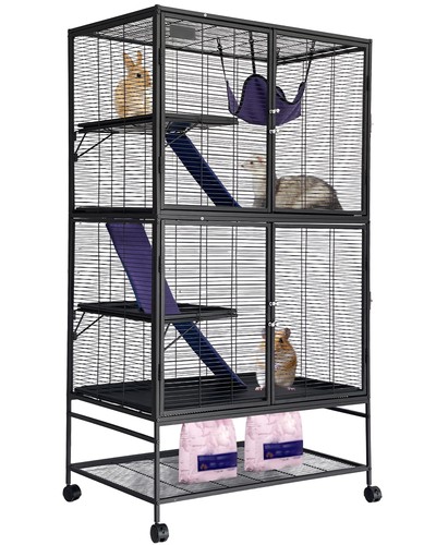 Multi level metal ferret cage - multi-level,