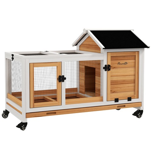 Wooden rabbit hutch - rabbit,