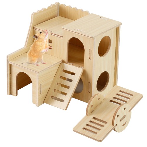 Wooden hamster hideout cage - hamster,