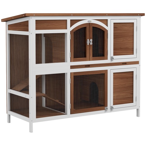 Pawhut rabbit hutch - hutch,, guinea