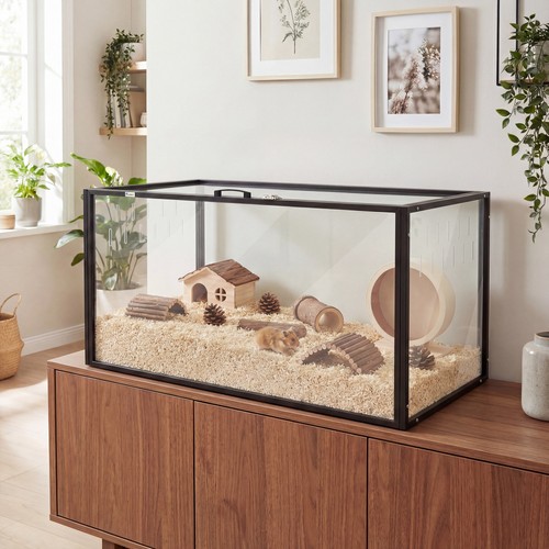 Pawhut large acrylic hamster - large,