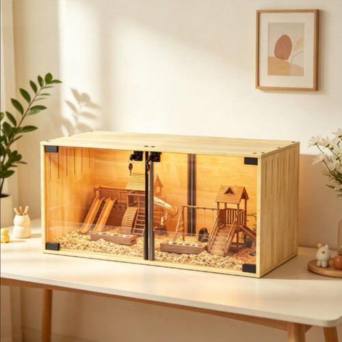 Wooden hamster cage - hamster,